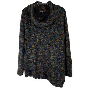 United States Sweaters Purple Black Knit Turtleneck Sweater Large